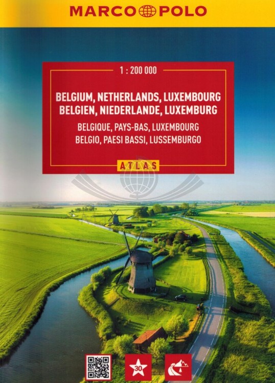 Beneluks. Belgia, Holandia, Luksemburg 1:200 000. Atlas samochodowo-turystyczny wydawnictwa Marco Polo. Okładka