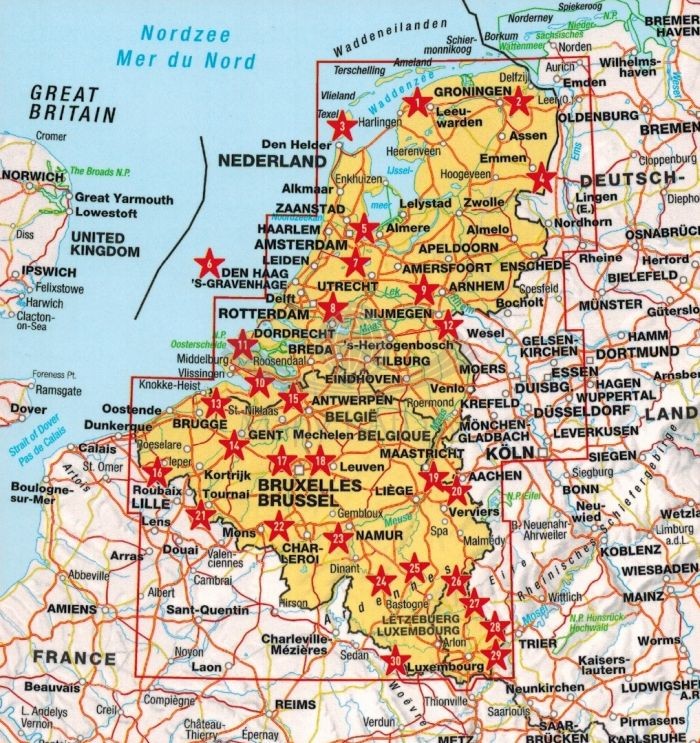 Beneluks. Belgia, Holandia, Luksemburg 1:200 000. Atlas samochodowo-turystyczny wydawnictwa Marco Polo. Zasięg