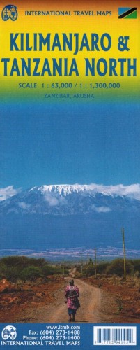 Kilimandżaro i północna Tanzania. Mapa samochodowo-turystyczna wydawnictwa ITMB. Okładka