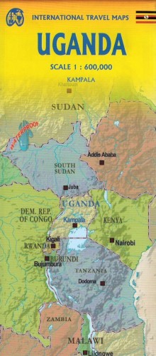 Uganda 1:600 000. Wodoodporna mapa samochodowo-turystyczna wydawnictwa  ITMB. Zasięg