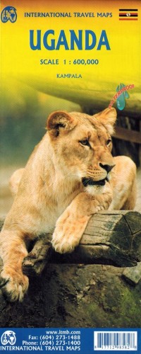 Uganda 1:600 000. Wodoodporna mapa samochodowo-turystyczna wydawnictwa  ITMB.  Okładka