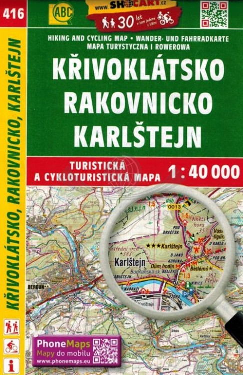 Krivoklatsko, Rakovnicko, Karlstejn. Mapa turystyczna 416 wydawnictwa Shocart. Okładka