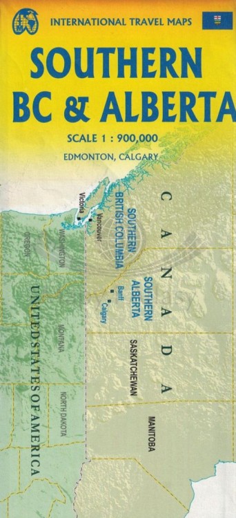 Południowa Kolumbia Brytyjska i Alberta 1:900 000. Mapa samochodowo-turystyczna wydawnictwa ITMB. Zasięg