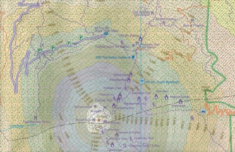 Fudżi. Region Kanto i Chubu. Mapa samochodowo-turystyczna wydawnictwa ITMB. Fragment 1