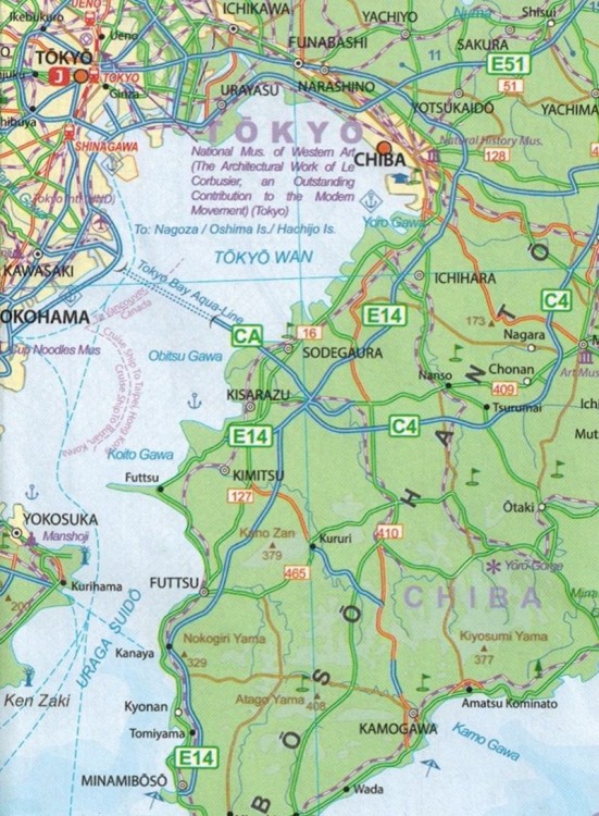 Fudżi. Region Kanto i Chubu. Mapa samochodowo-turystyczna wydawnictwa ITMB. Fragment 2