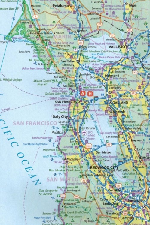 Nevada i północna Kalifornia 1:875 000. Mapa samochodowo-turystyczna wydawnictwa ITMB. Fragment 1