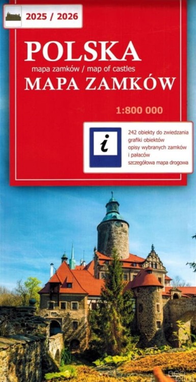 Polska 1:800 000. Mapa turystyczna zamków Polski wydawnictwa NEO-PILOT. Okładka