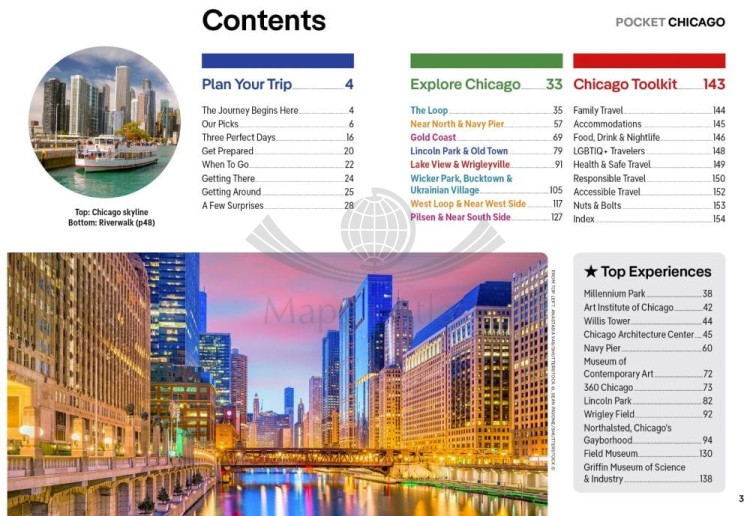 Chicago. Przewodnik Pocket z planem miasta wydawnictwa Lonely Planet. Spis treści