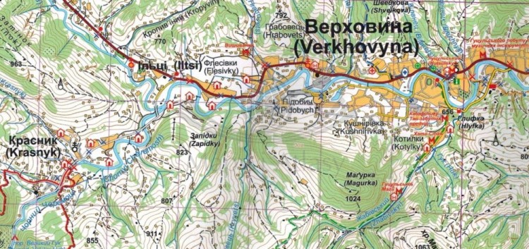 Góry Pokucko-Bukowińskie 1:50 000. Wodoodporna mapa turystyczna wydawnictwa ASSA. Fragment 1