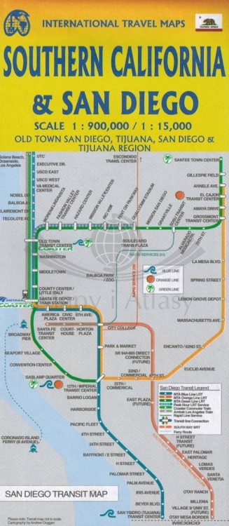 San Diego i południowa Kalifornia. Plan miasta / Mapa samochodowo-turystyczna wydawnictwa ITMB. Okładka - tył