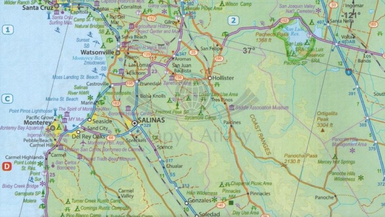 San Diego i południowa Kalifornia. Plan miasta / Mapa samochodowo-turystyczna wydawnictwa ITMB. Fragment 2