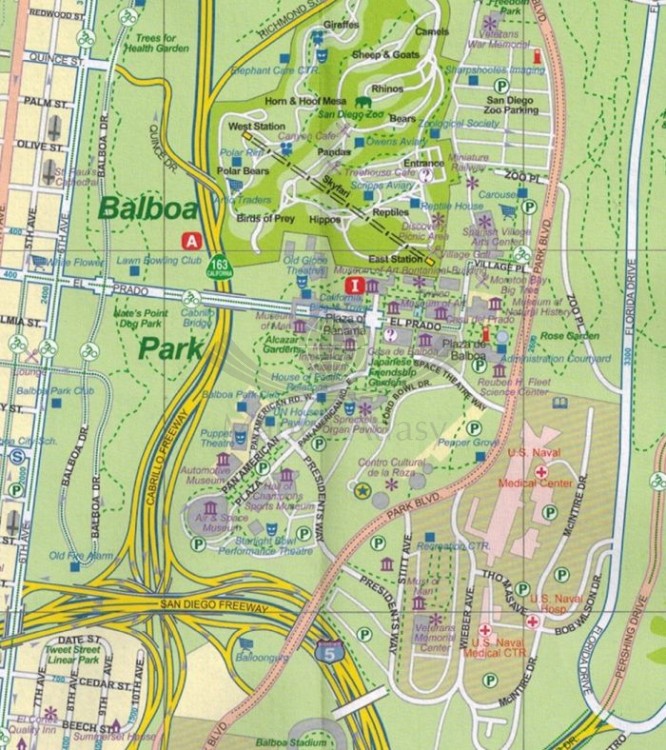 San Diego i południowa Kalifornia. Plan miasta / Mapa samochodowo-turystyczna wydawnictwa ITMB. Fragment 4