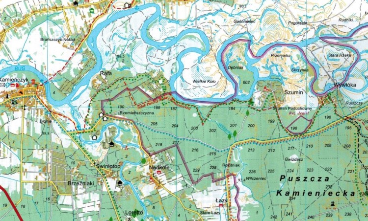 Puszcza Biała, część wschodnia 1:50 000. Mapa turystyczna wydawnictwa TD Mapy. Fragment 1