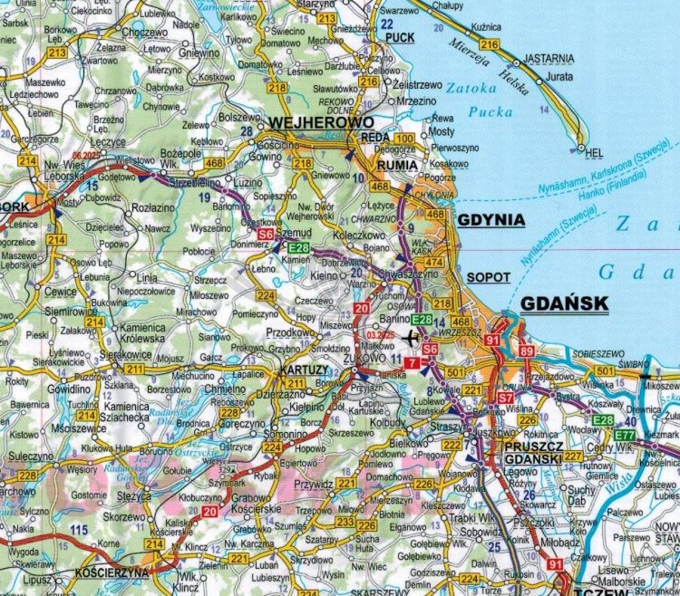 Polska 1:700 000. Mapa samochodowa wydawnictwa ExpressMap. Fragment 3