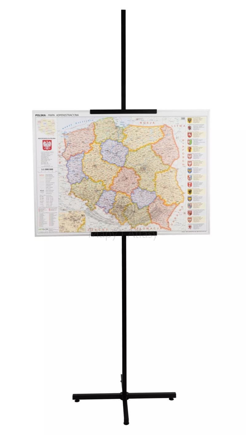 Stojak na mapy z regulacją wysokości - czarny