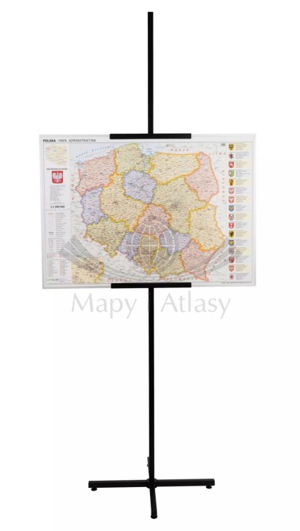 Stojak na mapy z regulacją wysokości - czarny