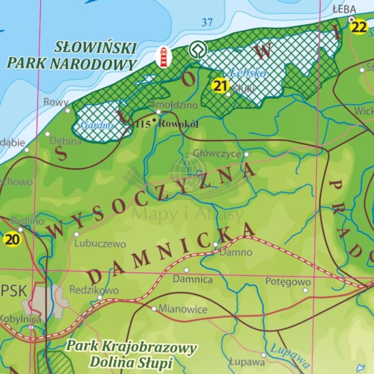 Wybrzeże Bałtyku 1:400 000. Mapa turystyczna. Wersja magnetyczna. Fragment 3