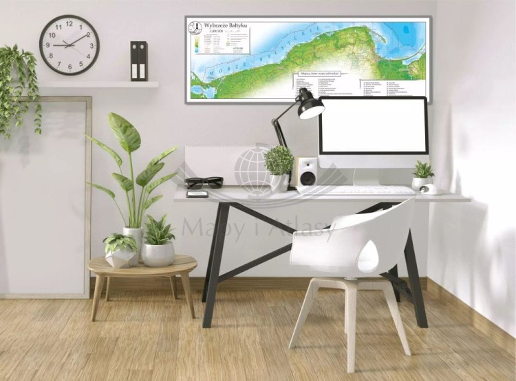 Wybrzeże Bałtyku 1:400 000. Mapa turystyczna. Wersja magnetyczna. Przykład aranżacji