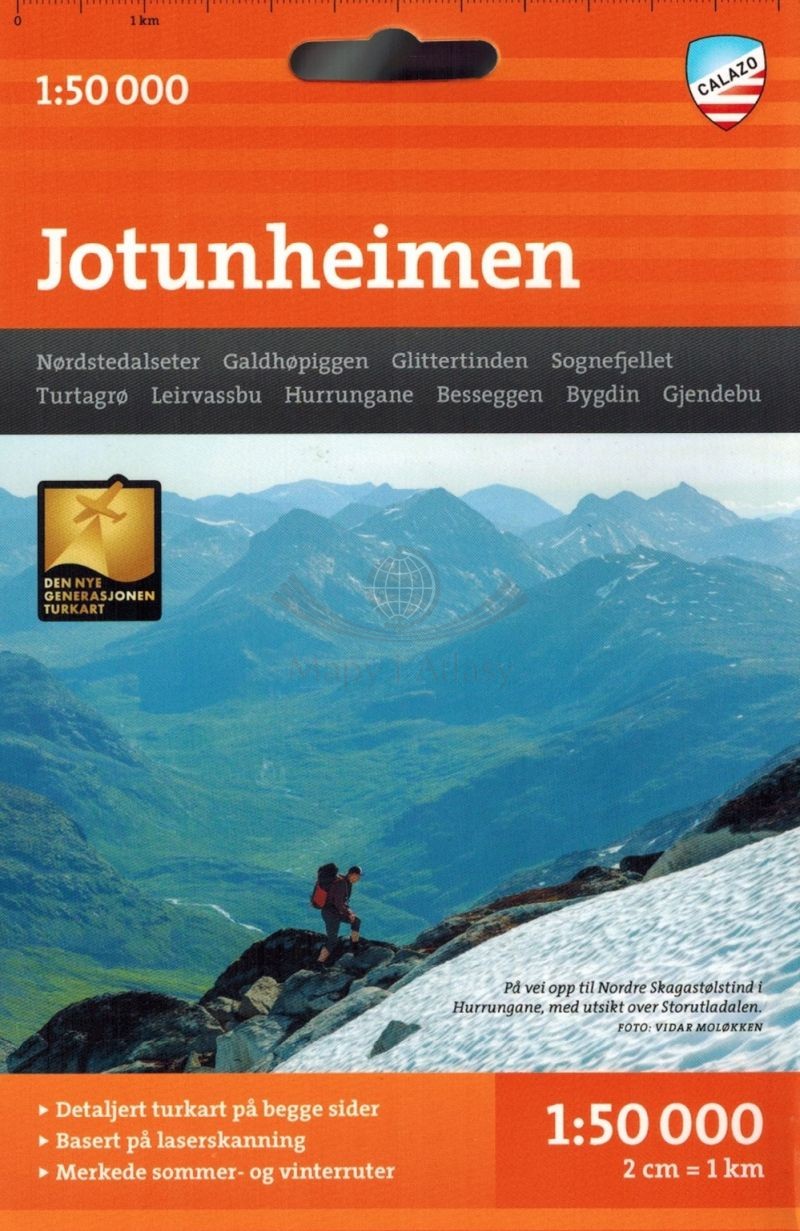 Jotunheimen 1:50 000. Wodoodporna mapa turystyczna. Calazo