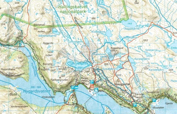 Hardangervidda, część północna 1:50 000. Wodoodporna mapa turystyczna wydawnictwa Calazo. Fragment 2