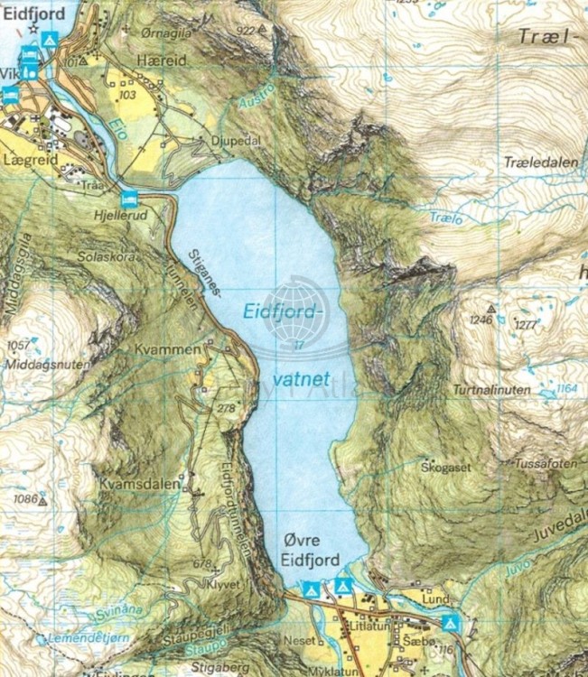 Hardangervidda, część północna 1:50 000. Wodoodporna mapa turystyczna wydawnictwa Calazo. Fragment 3