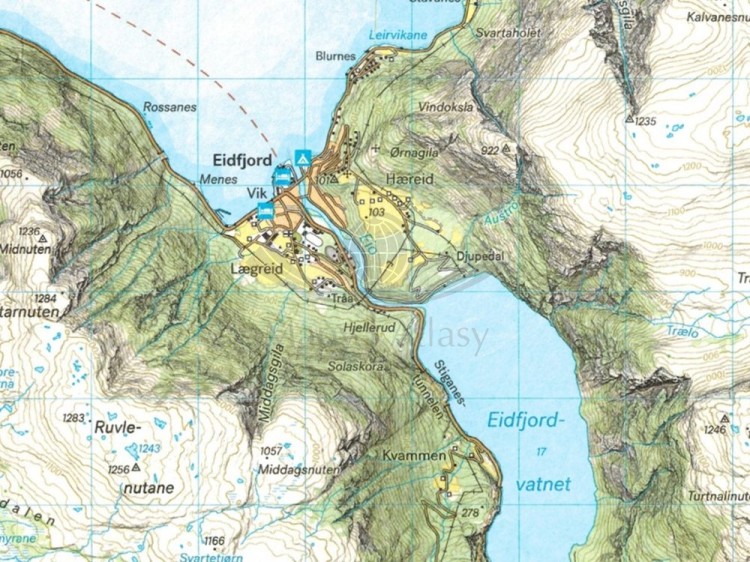 Hardangervidda, część zachodnia 1:50 000. Wodoodporna mapa turystyczna wydawnictwa Calazo. Fragment 1