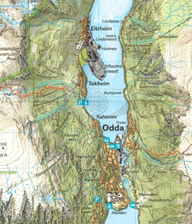 Hardangervidda, część zachodnia 1:50 000. Wodoodporna mapa turystyczna wydawnictwa Calazo. Fragment 2