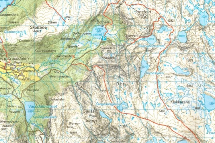 Hardangervidda, część zachodnia 1:50 000. Wodoodporna mapa turystyczna wydawnictwa Calazo. Fragment 3