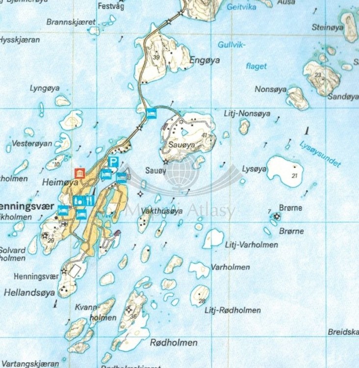 Lofoty: Austvagoya i Svolvaer 1:30 000. Wodoodporna mapa turystyczna wydawnictwa Calazo. Fragment 3