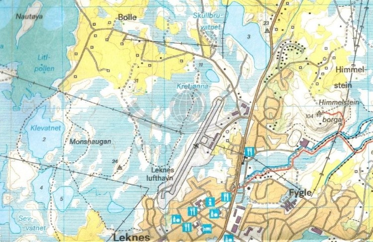 Lofoty: Vestvagoya i Leknes 1:30 000. Wodoodporna mapa turystyczna wydawnictwa Calazo. Fragment 1