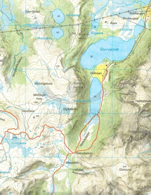 Lofoty: Vestvagoya i Leknes 1:30 000. Wodoodporna mapa turystyczna wydawnictwa Calazo. Fragment 2