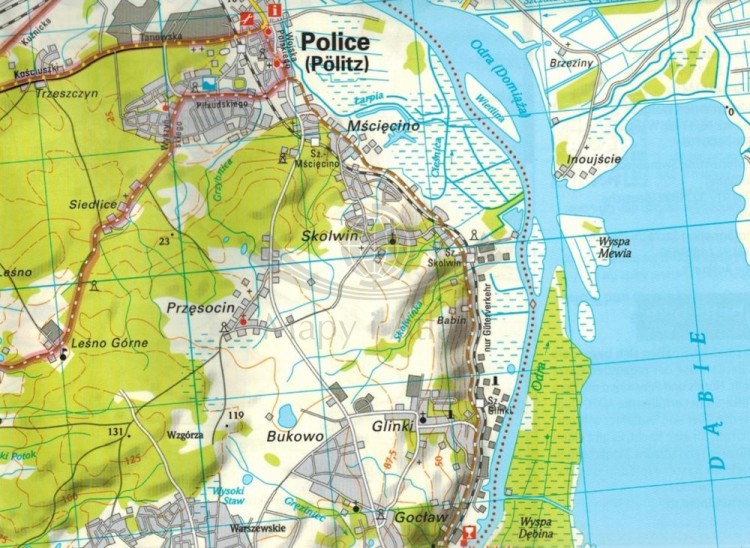 Uznam / Usedom 1:75 000. Wodoodporna mapa rowerowa wydawnictwa ADFC. Fragment 3