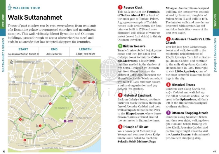 Stambuł / Istanbul. Przewodnik Pocket z mapą wydawnictwa Lonely Planet. Przykładowe strony 7