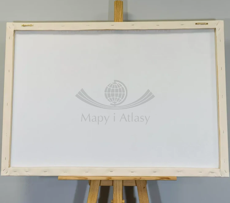 Świat 1:30 000 000. Mapa ścienna polityczna, stylizowana. Język angielski. Na płótnie Canvas. Oprawa