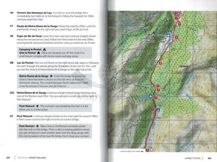 Tour du Mont Blanc. Przewodnik autorstwa Kingsley Jones. Przykładowe strony 1