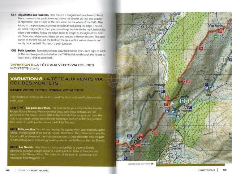 Tour du Mont Blanc. Przewodnik autorstwa Kingsley Jones. Przykładowe strony 3