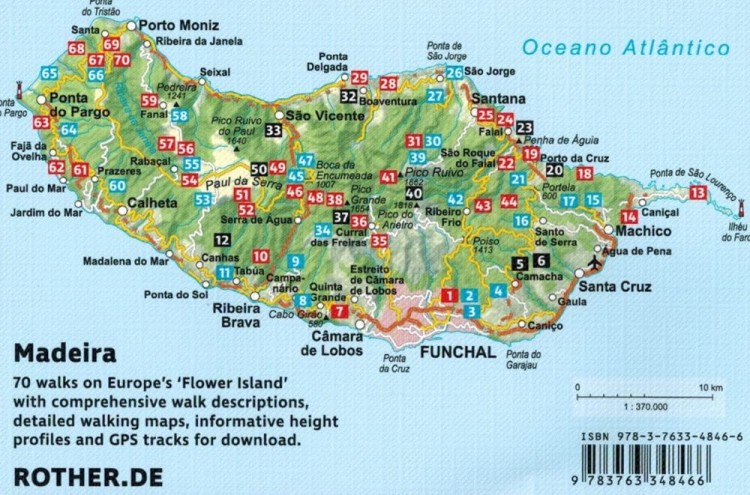 Madera: 70 tras pieszych / Madeira: 70 walks. Przewodnik wydawnictwa Rother. Zasięg