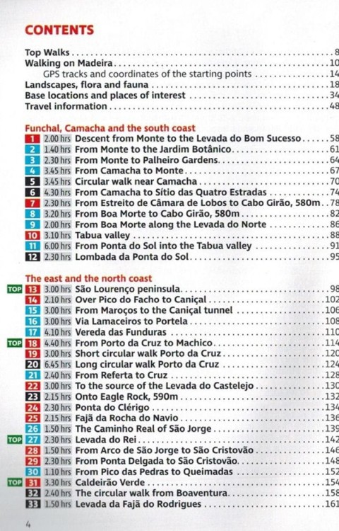 Madera: 70 tras pieszych / Madeira: 70 walks. Przewodnik wydawnictwa Rother. Spis treści 1