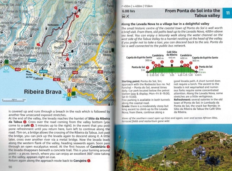 Madera: 70 tras pieszych / Madeira: 70 walks. Przewodnik wydawnictwa Rother. Przykładowe strony 1