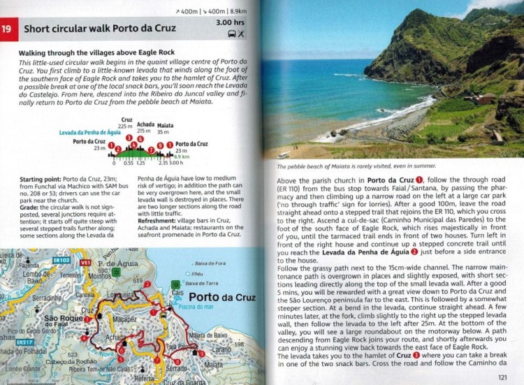 Madera: 70 tras pieszych / Madeira: 70 walks. Przewodnik wydawnictwa Rother. Przykładowe strony 2