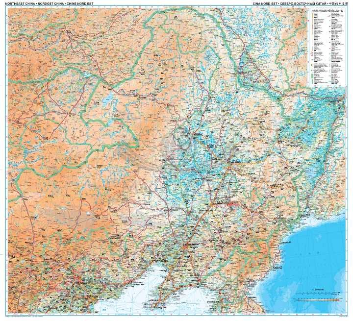 Chiny północno-wschodnie 1: 2 000 000. Mapa samochodowo-turystyczna /3/ wydawnictwa Gizi Map. Rozłożona mapa