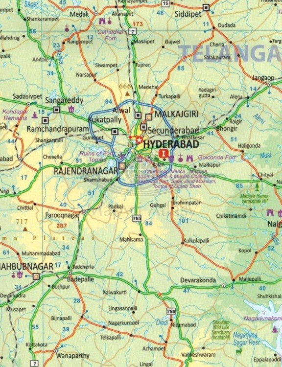 Sri Lanka i Indie południowe. Wodoodporna mapa samochodowo-turystyczna wydawnictwa ITMB. Fragment 1