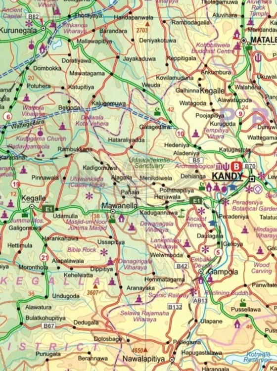 Sri Lanka i Indie południowe. Wodoodporna mapa samochodowo-turystyczna wydawnictwa ITMB. Fragment 3