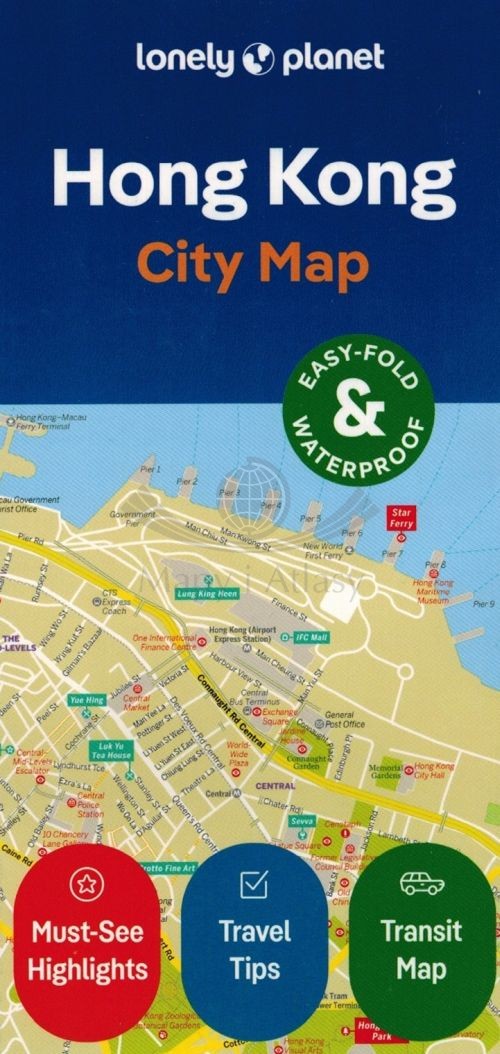 Hongkong. Wodoodporna mapa / Plan miasta. City map. Lonely Planet
