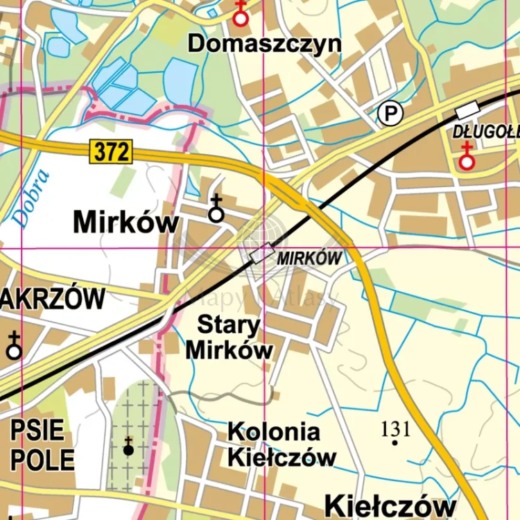 Powiat wrocławski 1:50 000. Mapa ścienna. Fragment 4