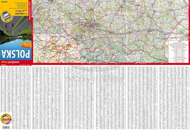 Polska 1:1 000 000. Laminowana mapa samochodowa wydawnictwa ExpressMap. Strona pierwsza