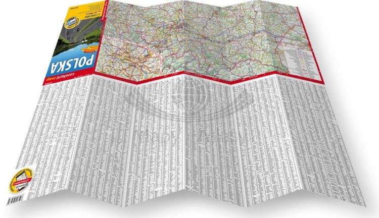 Polska 1:1 000 000. Laminowana mapa samochodowa wydawnictwa ExpressMap. Rozłożona mapa