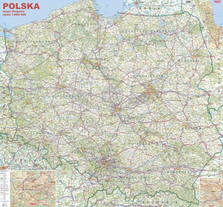 Polska 1:600 000. Mapa ścienna drogowa
