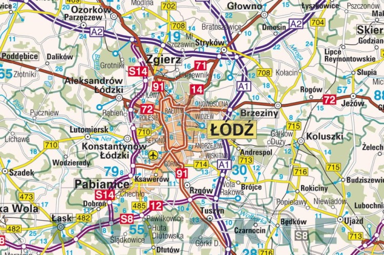 Polska 1:600 000. Mapa ścienna drogowa. Fragment 1
