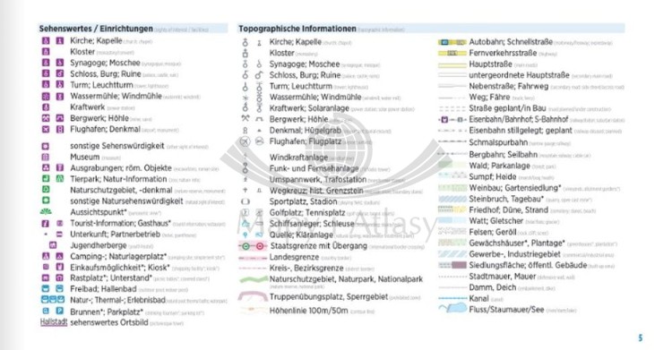 Trentino. Pomiędzy jeziorami Garda, Etsch i Dolomitami. Atlas rowerowy wydawnictwa Verlag Esterbauer. Legenda 2
